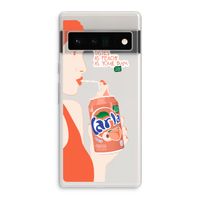 Peach please!: Google Pixel 6 Pro Transparant Hoesje