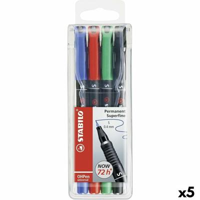 Set Viltstiften Stabilo OHPEN UNIVERSAL Multicolour 0,4 mm 4 Onderdelen (5 Stuks)