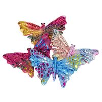 3x Gekleurde vlinder knuffeltjes van ongeveer 12 cm groot - thumbnail
