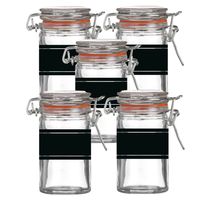 Weckpotje/inmaakpotje - 10x - 70 ml - glas - met beugelsluiting - incl. etiketten