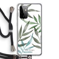 Tropical watercolor leaves: Samsung Galaxy A72 5G Transparant Hoesje met koord