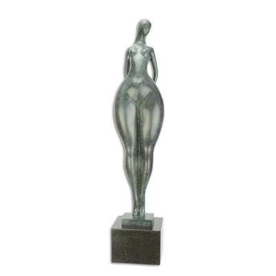 A MODERNIST BRONZE SCULPTURE OF AFEMALE NUDE