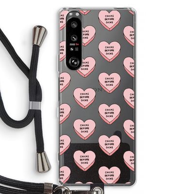 Chicks before dicks: Sony Xperia 1 III Transparant Hoesje met koord