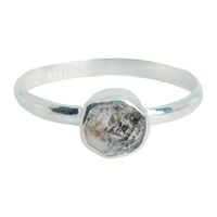 Geboortesteen Ring Ruwe Herkimer Diamant April - 925 Zilver - thumbnail