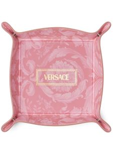 Versace plateau en cuir à logo imprimé - Rose