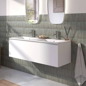 Ben Tendenza voorgemonteerd badmeubel incl. keramische wastafel glans 122,7x46cm glans wit