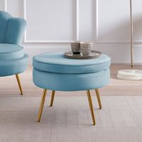 Artistiq Poef 'Andres' Velvet, kleur blauw Artistiq Poef 'Andres' Velvet, kleur blauw