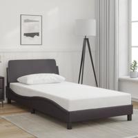 Bedframe met hoofdbord kunstleer grijs 100x200 cm