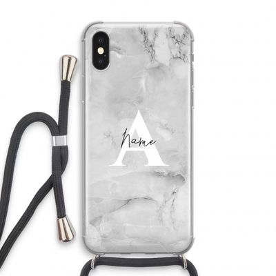 Ivory Marble: iPhone X Transparant Hoesje met koord