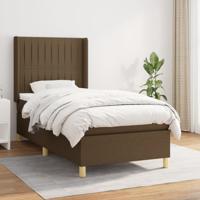 Boxspring met matras stof donkerbruin 90x200 cm