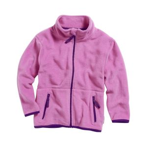 Playshoes fleece jasje uni contrast uni fuchsia Maat