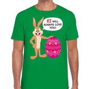 Paas t-shirt Ei will always love you groen voor heren