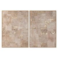 Schilderij Home ESPRIT Bruin Indiaas 103 x 4 x 143 cm (2 Stuks)