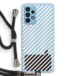 Strepen zwart-wit: Samsung Galaxy A52 Transparant Hoesje met koord