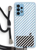 Strepen zwart-wit: Samsung Galaxy A52 Transparant Hoesje met koord