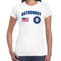 Astronaut verkleed t-shirt wit voor dames - thumbnail