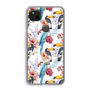 Bloemen tukan: Google Pixel 4a Transparant Hoesje