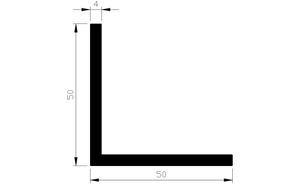 Hoekprofiel alu brute 50x50x4mm (5mtr)