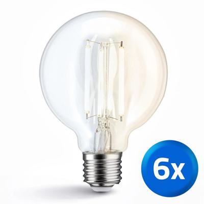 Slimme filament lamp - Dual white 7W E27 fitting - G95 model - voordeelset van 6 Slimme filament lamp - Dual white 7W E27 fitting - G95 model - voordeelset van 6