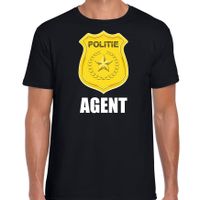 Agent politie embleem carnaval t-shirt zwart voor heren