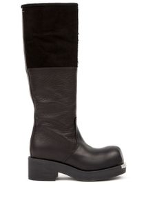 MM6 Maison Margiela bottes en cuir - Noir