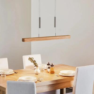 Hanglamp eiken hout 'Leonora' kantoor lamp naturel afwerking led CT dimmer Hanglamp eiken hout 'Leonora' kantoor lamp naturel afwerking led CT dimmer