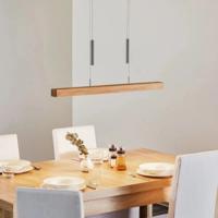 Hanglamp eiken hout 'Leonora' kantoor lamp naturel afwerking led CT dimmer Hanglamp eiken hout 'Leonora' kantoor lamp naturel afwerking led CT dimmer