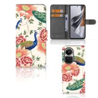 Telefoonhoesje | Met pasjeshouder | voor OPPO Reno10 | 10 Pro Pink Peacock