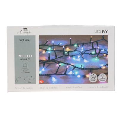 Kerstverlichting Ivy - 700 led lampjes - gekleurd - 1600 cm - lichtsnoer