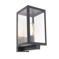 QAZQA Moderne buiten wandlamp zwart met glas 30 cm - Rotterdam - thumbnail