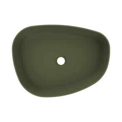 Waskom Arcqua Rocker Cast Marble 50x37 cm Organisch Links Mat Groen Arcqua