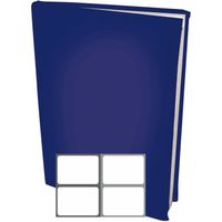 Rekbare Boekenkaften A4 - Blauw - 12 stuks inclusief grijze textiel labels - thumbnail