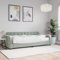Slaapbank met matras 90x190 cm fluweel lichtgrijs