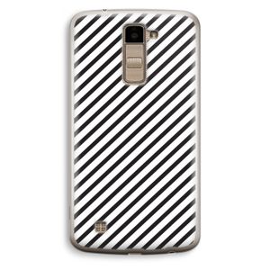 Strepen zwart-wit: LG K10 (2016) Transparant Hoesje