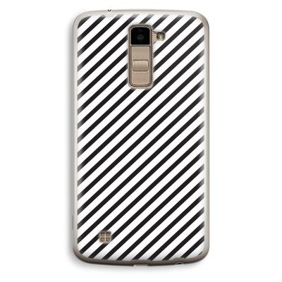 Strepen zwart-wit: LG K10 (2016) Transparant Hoesje