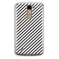 Strepen zwart-wit: LG K10 (2016) Transparant Hoesje