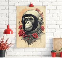 Astronaut aap poster artistieke tekening