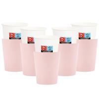 Feestbekers met hoesjes - 40x - baby roze - papier - 250ml - thumbnail