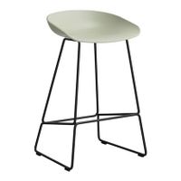 HAY About a Stool AAS38 Barkruk - H 65 cm - Black Steel - Pastel Green