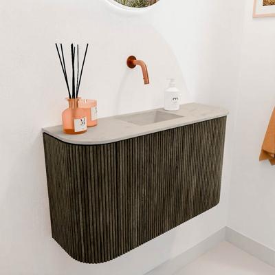 Toiletmeubel Mondiaz Joya Dlux | 73.2 cm | Meubelkleur Shadow | Faye wastafel Opalo Wasbak Midden | Zonder kraangat(en)
