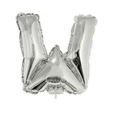 Folieballon letter W - 41 cm - zilver - feestdecoratie - versiering Folieballon letter W - 41 cm - zilver - feestdecoratie - versiering