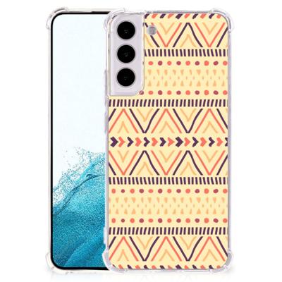 Samsung Galaxy S22 Plus Doorzichtige Silicone Hoesje Aztec Yellow Samsung Galaxy S22 Plus Doorzichtige Silicone Hoesje Aztec Yellow