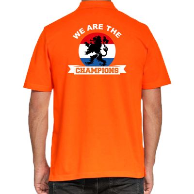 Grote maten oranje poloshirt Holland / Nederland supporter Holland kampioen met leeuw EK/ WK voor he