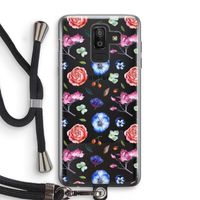 Bloemetjes: Samsung Galaxy J8 (2018) Transparant Hoesje met koord
