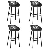 Barstoelen 4 st zwart