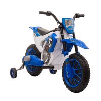 HOMCOM kindermotorfiets, elektrische motorfiets, 45 minuten rijtijd, met trainingswielen, vanaf 3 jaar, blauw+wit, 106,5 x 51,5 x 68 cm