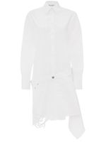 JW Anderson robe-chemise asymétrique à effet usé - Blanc