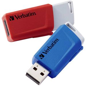 Verbatim V Store N CLICK USB-stick 32 GB Rood, Blauw 49308 USB 3.2 Gen 1 (USB 3.0)