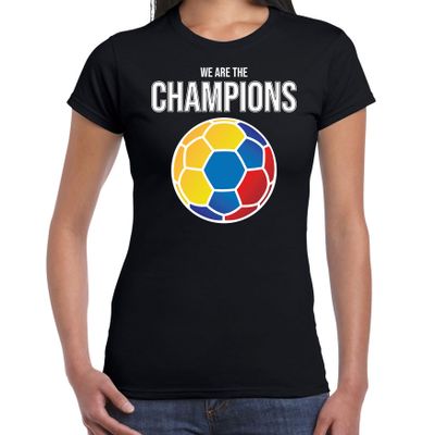 Colombia WK supporter t-shirt we are the champions met Colombiaanse voetbal zwart dames