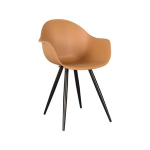 LABEL51 Eetkamerstoel Luca - Oker - Kunststof - Black Frame